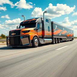 A Chevrolet Camaro transformed into a semi-truck, showcasing the distinct features of both vehicles
