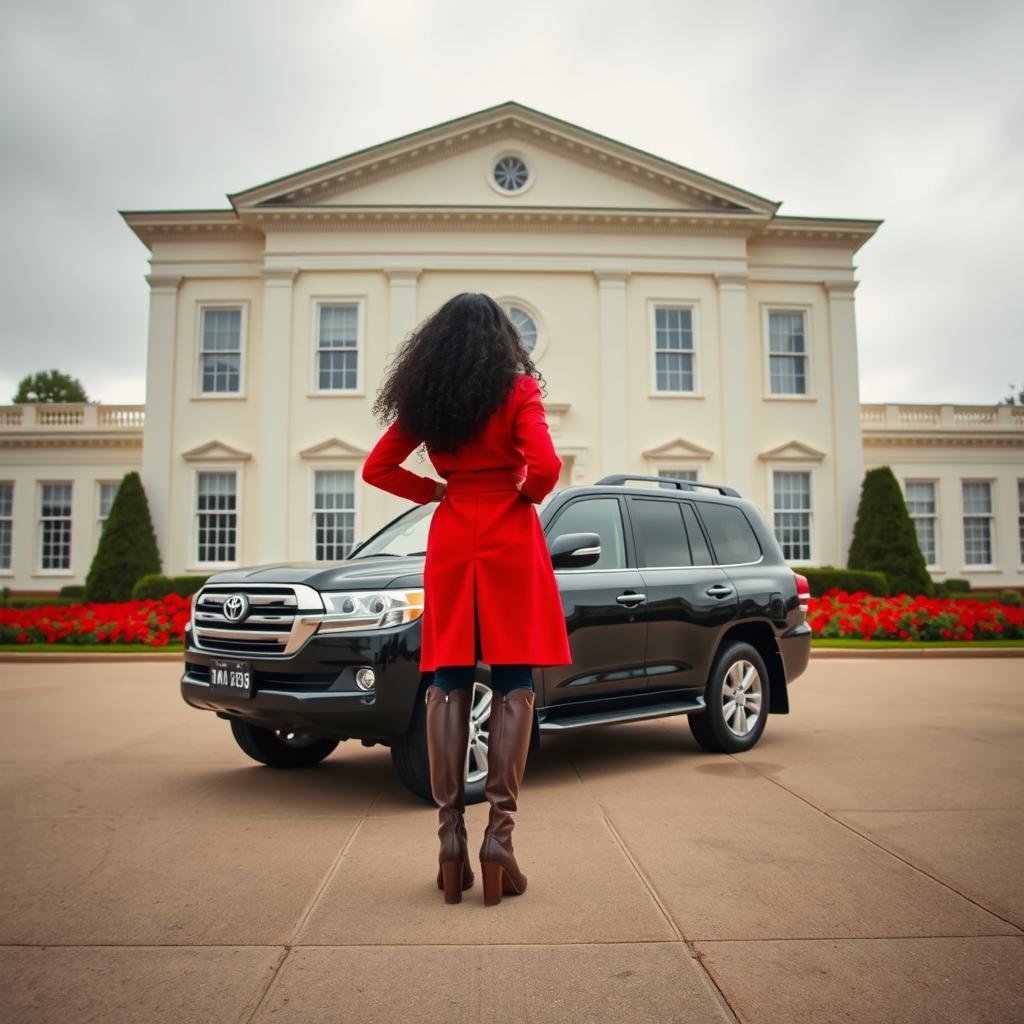 On a cloudy day, a two-story neoclassical hall with a cream-white facade stands prominently