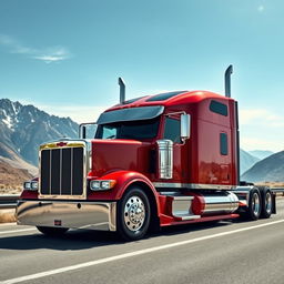 A sleek and powerful Chevrolet semi-truck, showcasing its robust design and aerodynamic features