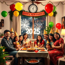A festive New Year's celebration scene featuring the Capili family
