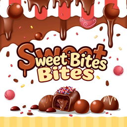 A vibrant and appealing template design for a dessert stall named 'Sweet Bites'