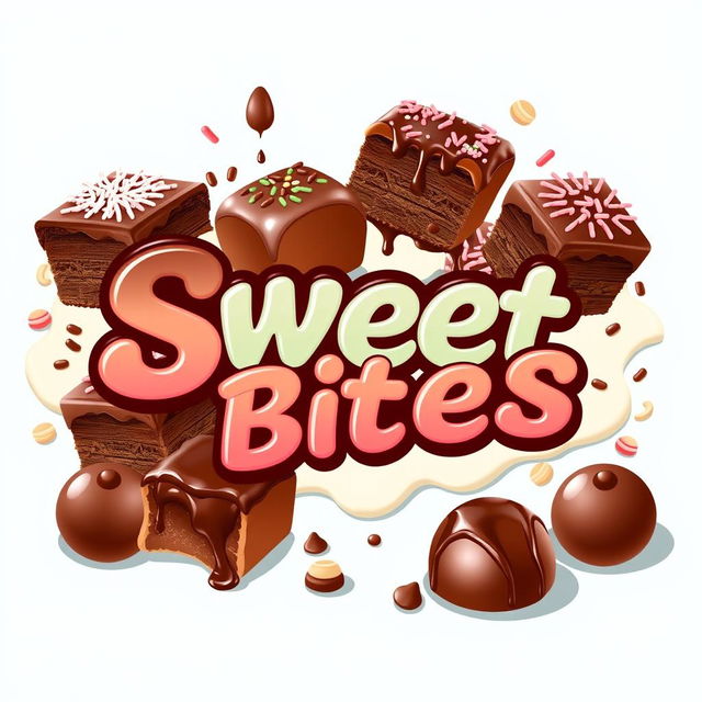 A vibrant and appealing template design for a dessert stall named 'Sweet Bites'