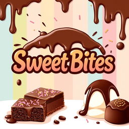 A vibrant and appealing template design for a dessert stall named 'Sweet Bites'