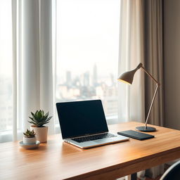 A minimalistic, modern workspace with elegant design elements