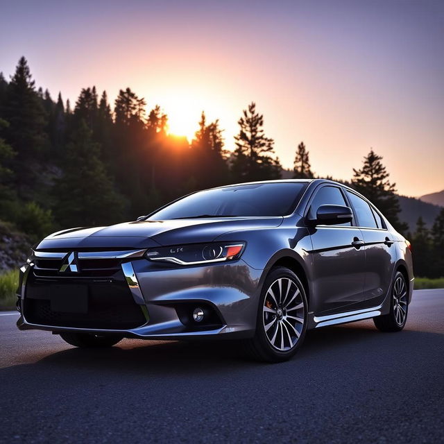 A sleek Mitsubishi Galant 7th generation, showcasing its stylish design with smooth lines and an aerodynamic profile