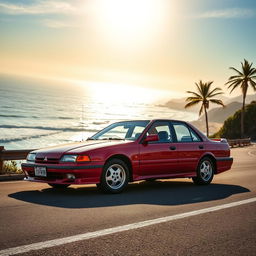 A classic 1993 Mitsubishi Galant 7th generation, depicted in all its vintage glory