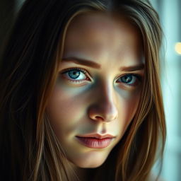 A striking portrait of a person with mesmerizing features
