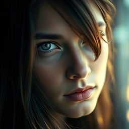 A striking portrait of a person with mesmerizing features