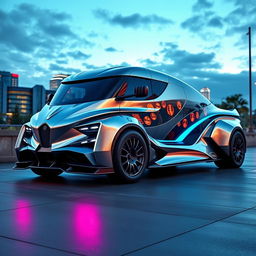 A futuristic, cutting-edge Koenigsegg truck designed for high performance, showcasing sleek aerodynamic lines, a powerful build, and advanced technology features