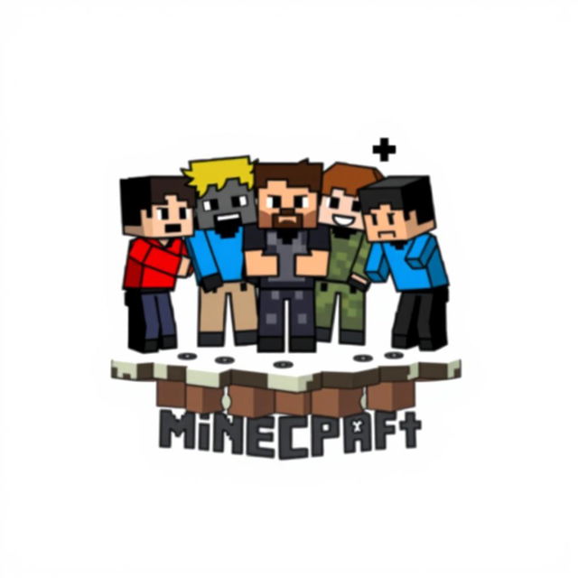 A small pixel art logo depicting a group of Minecraft characters engaging in mischievous behavior out of boredom