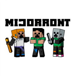 A small pixel art logo depicting a group of Minecraft characters engaging in mischievous behavior out of boredom