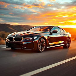 A powerful BMW muscle car, showcasing its aggressive design with a bold front grille and muscular body lines