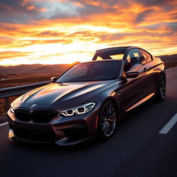 A powerful BMW muscle car, showcasing its aggressive design with a bold front grille and muscular body lines