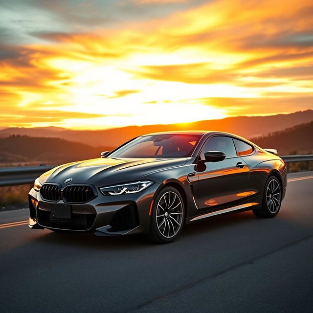 A powerful BMW muscle car, showcasing its aggressive design with a bold front grille and muscular body lines