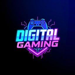 A modern and vibrant logo for a gaming channel featuring the words 'DIGITAL GAMING'