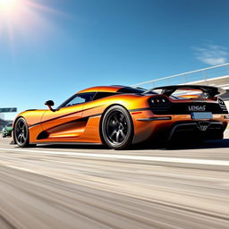 A breathtaking Koenigsegg hypercar, custom-designed with muscular lines and a fierce aerodynamic body