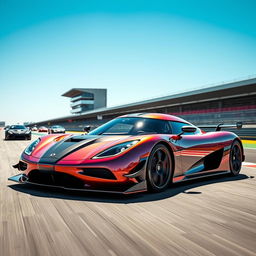 A breathtaking Koenigsegg hypercar, custom-designed with muscular lines and a fierce aerodynamic body