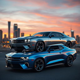 A cutting-edge Chevrolet Chevelle, beautifully reimagined with modern design elements while retaining its classic muscle car appeal