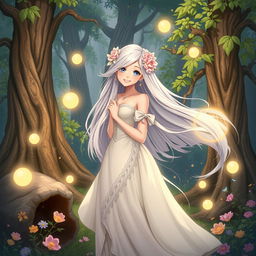 An original character (OC) illustration featuring an elegantly dressed young woman in a fantasy setting