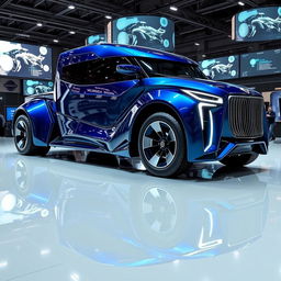 A futuristic Koenigsegg-designed truck, showcasing cutting-edge automotive technology