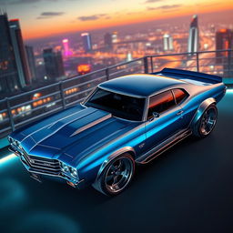 A stunning Chevrolet Chevelle with a 1970s classic muscle car design, showcasing cutting-edge modifications