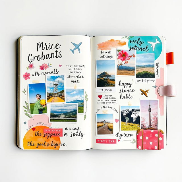 A vibrant collage styled as a journal page, featuring a mix of artistic elements including hand-drawn embellishments, photographs, and colorful textures