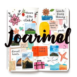 A vibrant collage styled as a journal page, featuring a mix of artistic elements including hand-drawn embellishments, photographs, and colorful textures