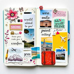 A vibrant collage styled as a journal page, featuring a mix of artistic elements including hand-drawn embellishments, photographs, and colorful textures