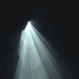 An enchanting scene featuring a dark background, illuminated by beautiful sun rays streaming through, creating a mystical atmosphere