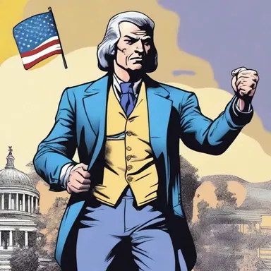 In the comic book series, 'The Jeffersonian Adventures', the protagonist embodies Jeffersonian ideals of individual freedom and limited government.