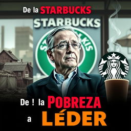 A vibrant and eye-catching thumbnail featuring Schultz in the center, surrounded by a Starbucks café background