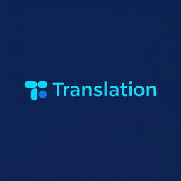 A minimal logo design representing the concept of translation, featuring stylized text or icons that convey communication across languages