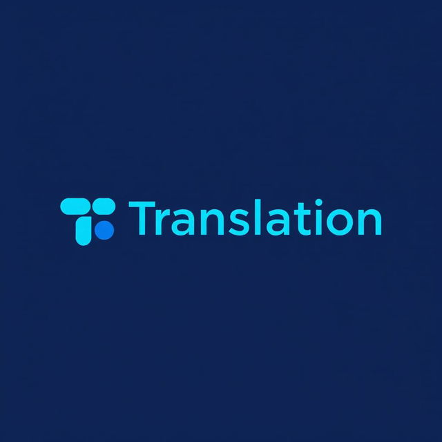 A minimal logo design representing the concept of translation, featuring stylized text or icons that convey communication across languages