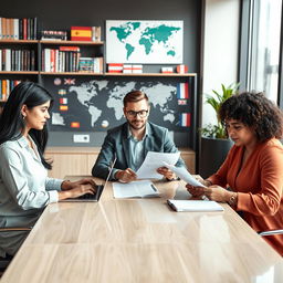 A professional and inviting business setting focused on translation services