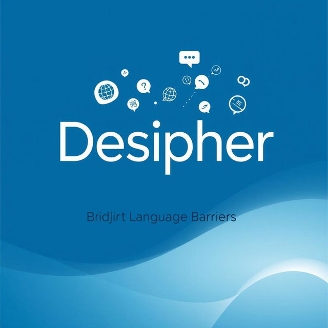 A modern and sleek poster design for a translation company named 'Desipher'