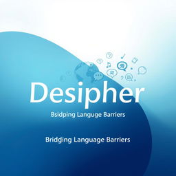 A modern and sleek poster design for a translation company named 'Desipher'