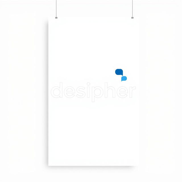 A minimalistic poster design for a translation company named 'desipher'