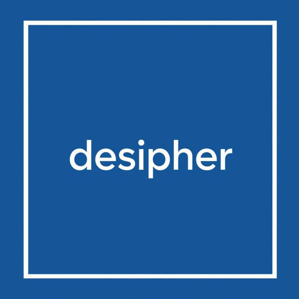 A minimalistic poster design for a translation company named 'desipher'