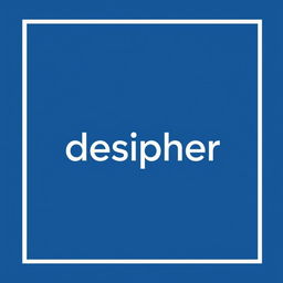 A minimalistic poster design for a translation company named 'desipher'