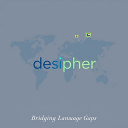 A professional and modern poster for a translation firm called 'desipher'