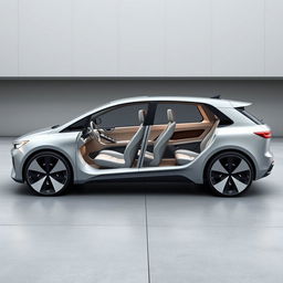A conceptual design of a car that retains its main body shape but features only two rows of passenger seats instead of three