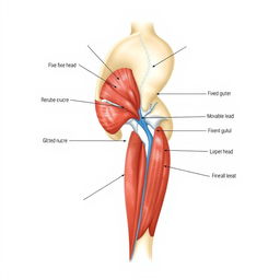 A detailed anatomical illustration of the middle gluteus medius muscle