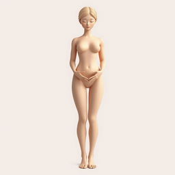 A gentle feminine figure embodying softness and gentle curves