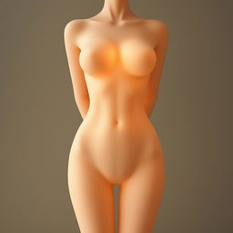A gentle feminine silhouette featuring soft curves and delicate contours, emanating a warm, inviting glow