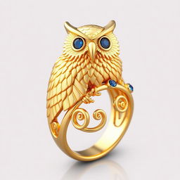 A beautifully designed Order of the Latin Light ring featuring an emblematic creature that symbolizes wisdom and immortality