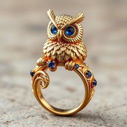 A beautifully designed Order of the Latin Light ring featuring an emblematic creature that symbolizes wisdom and immortality
