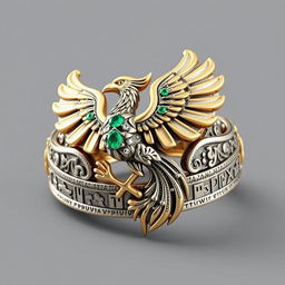 A stunning Order of the Latin Light ring featuring a mythical creature that embodies wisdom and immortality