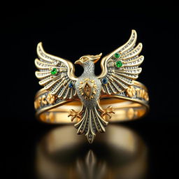 A stunning Order of the Latin Light ring featuring a mythical creature that embodies wisdom and immortality