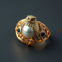 An exquisite Order of the Latin Light ring featuring a mythical creature symbolizing wisdom and immortality