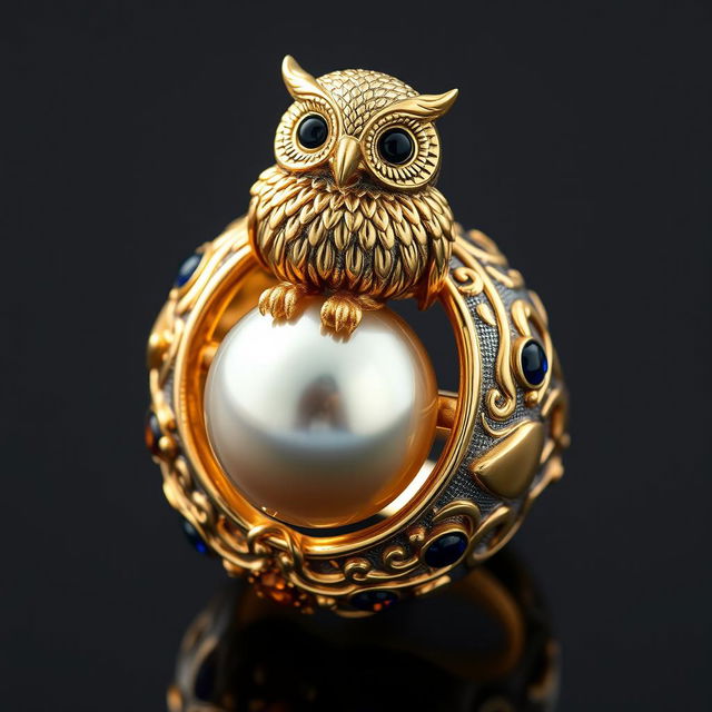 An exquisite Order of the Latin Light ring featuring a mythical creature symbolizing wisdom and immortality